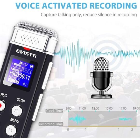 16 GB Digital Voice Recorder Voice Activated Recorder with Playback - Picture 2 of 6